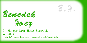 benedek hocz business card